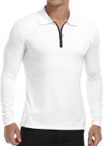 YTD Men's Short/Long Sleeve Polo Shirts Quarter-Zip Casual Slim Fit Lapel Neck Basic Designed Cotton Shirts - Image 7